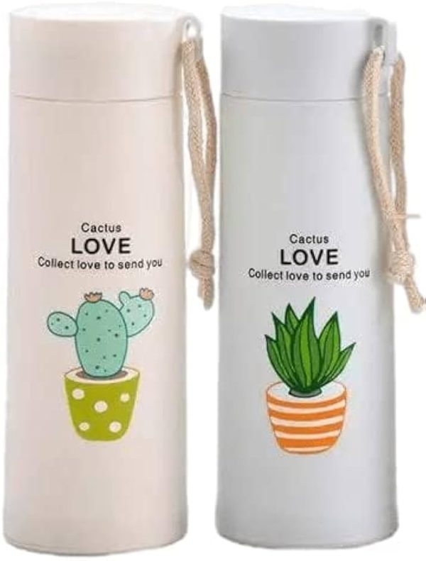 cactus love print style glass water